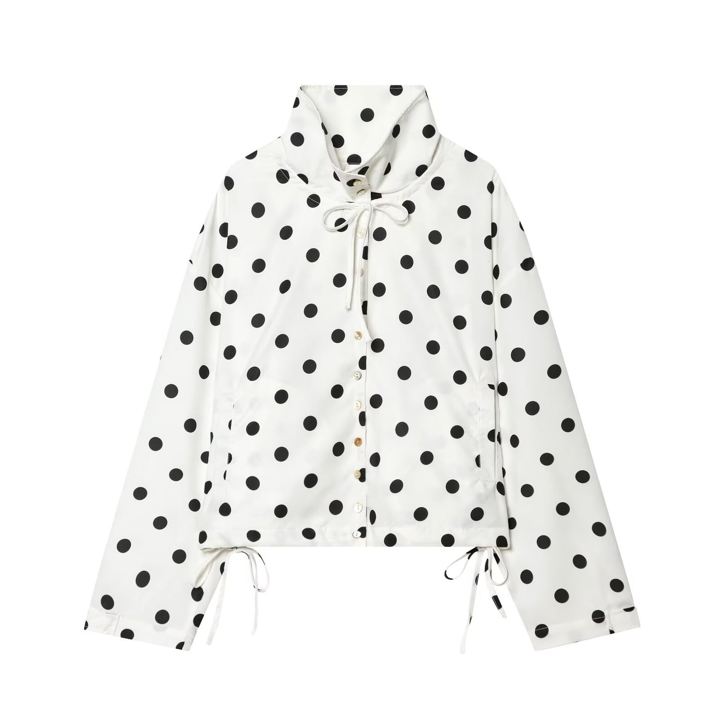 Women's bow decoration polka dot Coat