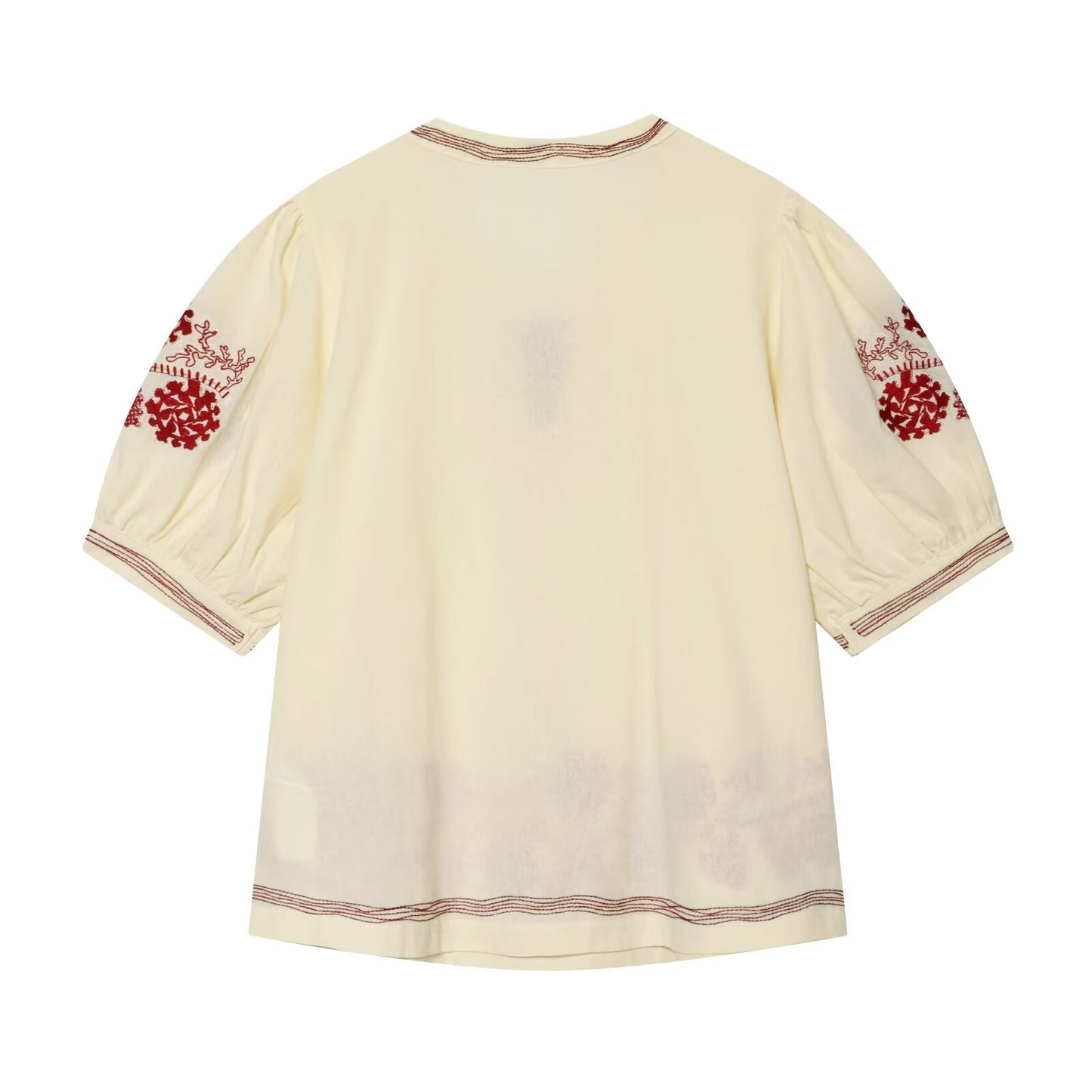 Women's tassel decorated embroidered shirt