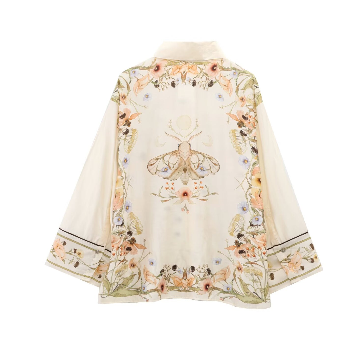 suit Women's 2 pieces loose long sleeved printed shirt+Pants