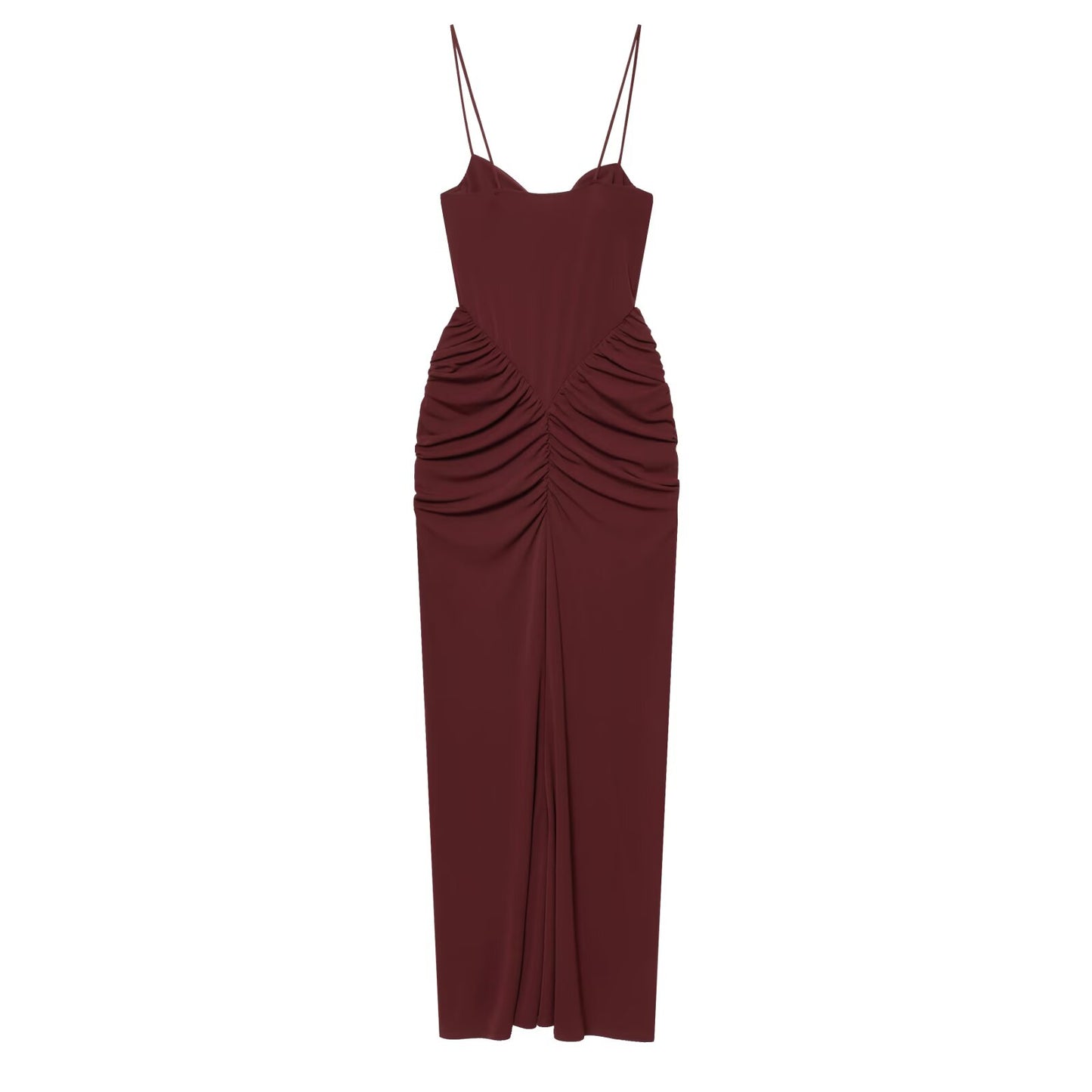 Women's heart-shaped collar slim pleated dress