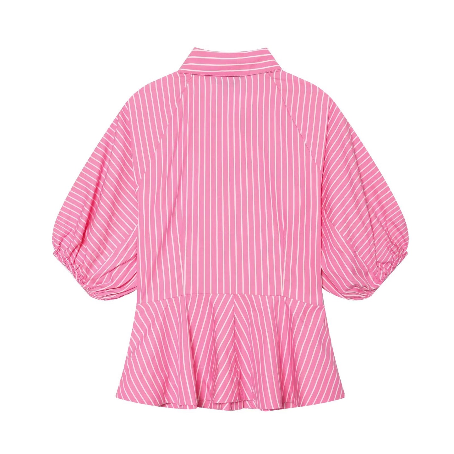 Women's casual striped poplin shirt