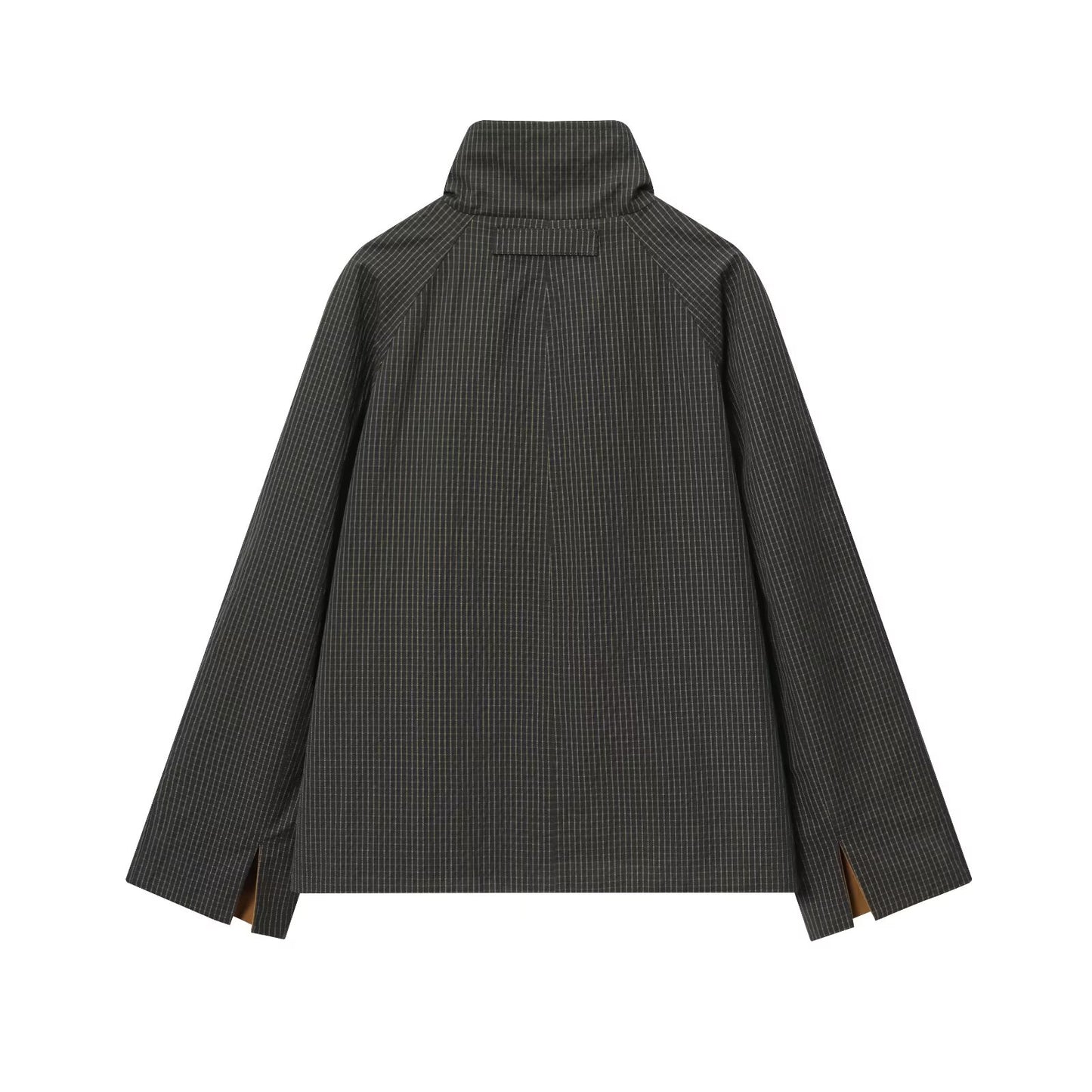 Women's short double-sided wear plaid windbreaker Coat