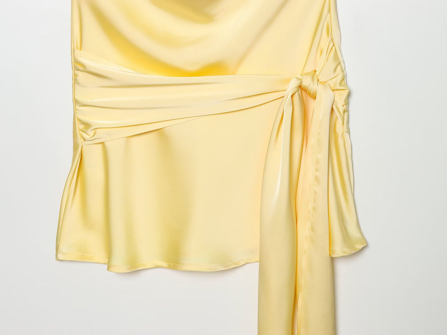 Women's satin textured belt mini dress