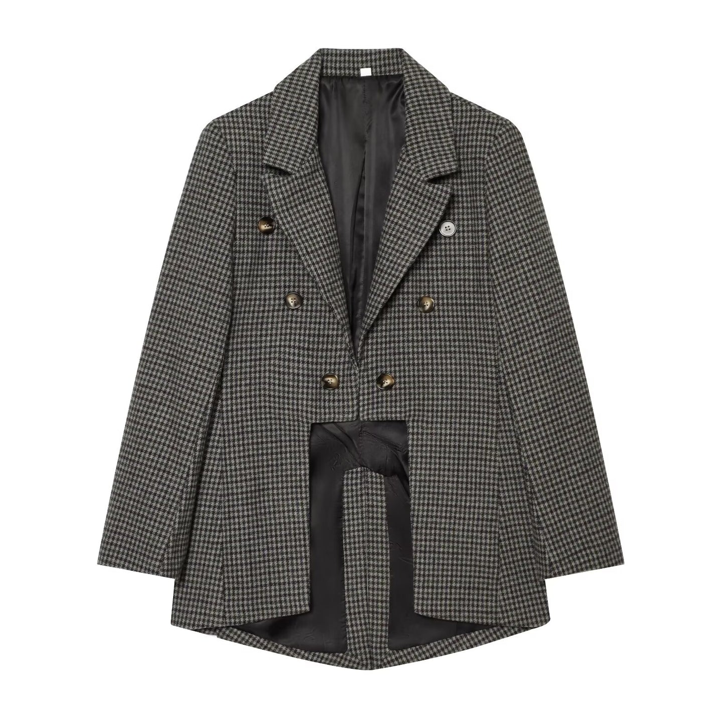 Women's asymmetrical hem Wool blend Blazer Coat
