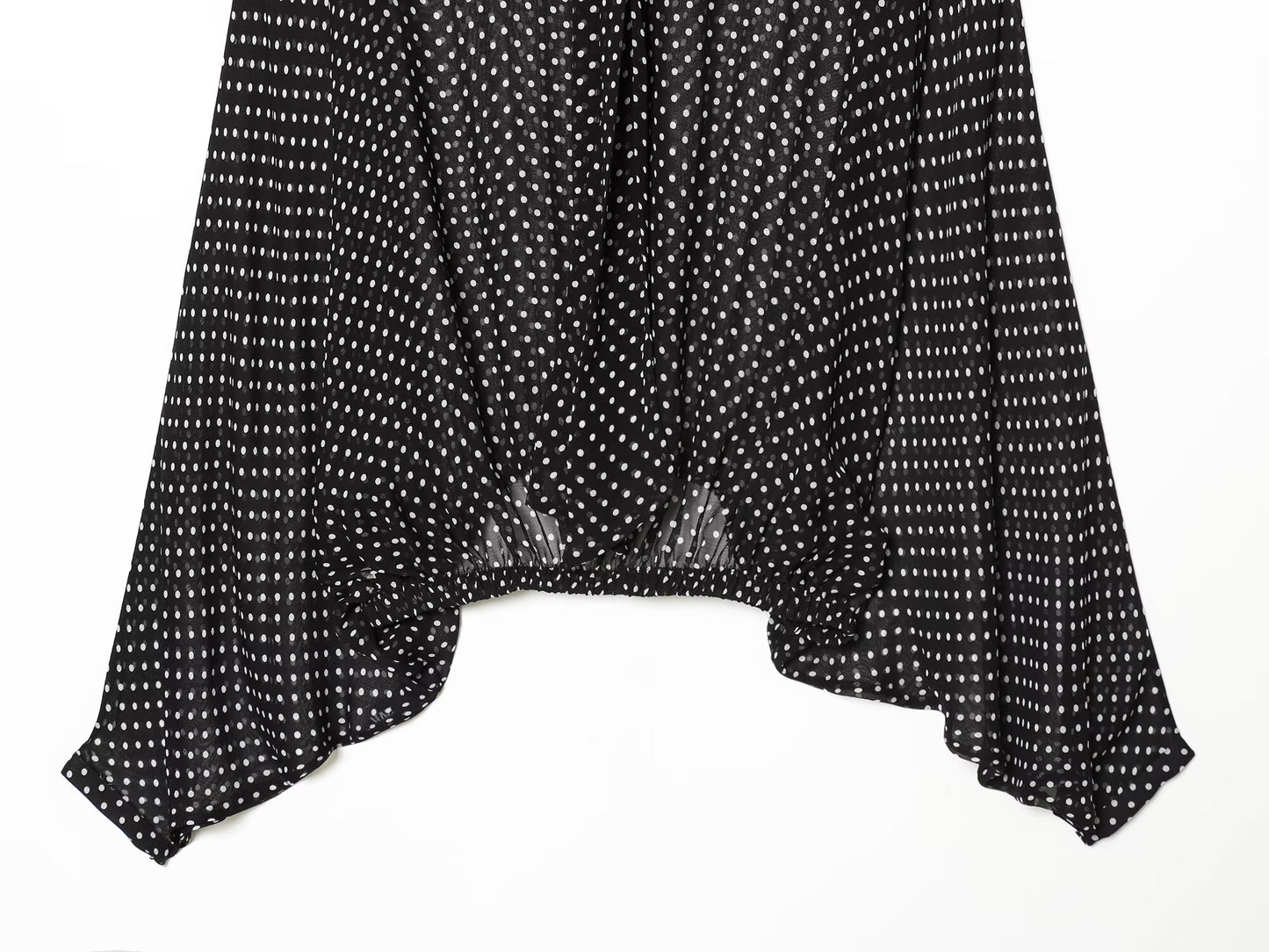 suit Women's 2 pieces bow decoration polka dot shirt+Skirts