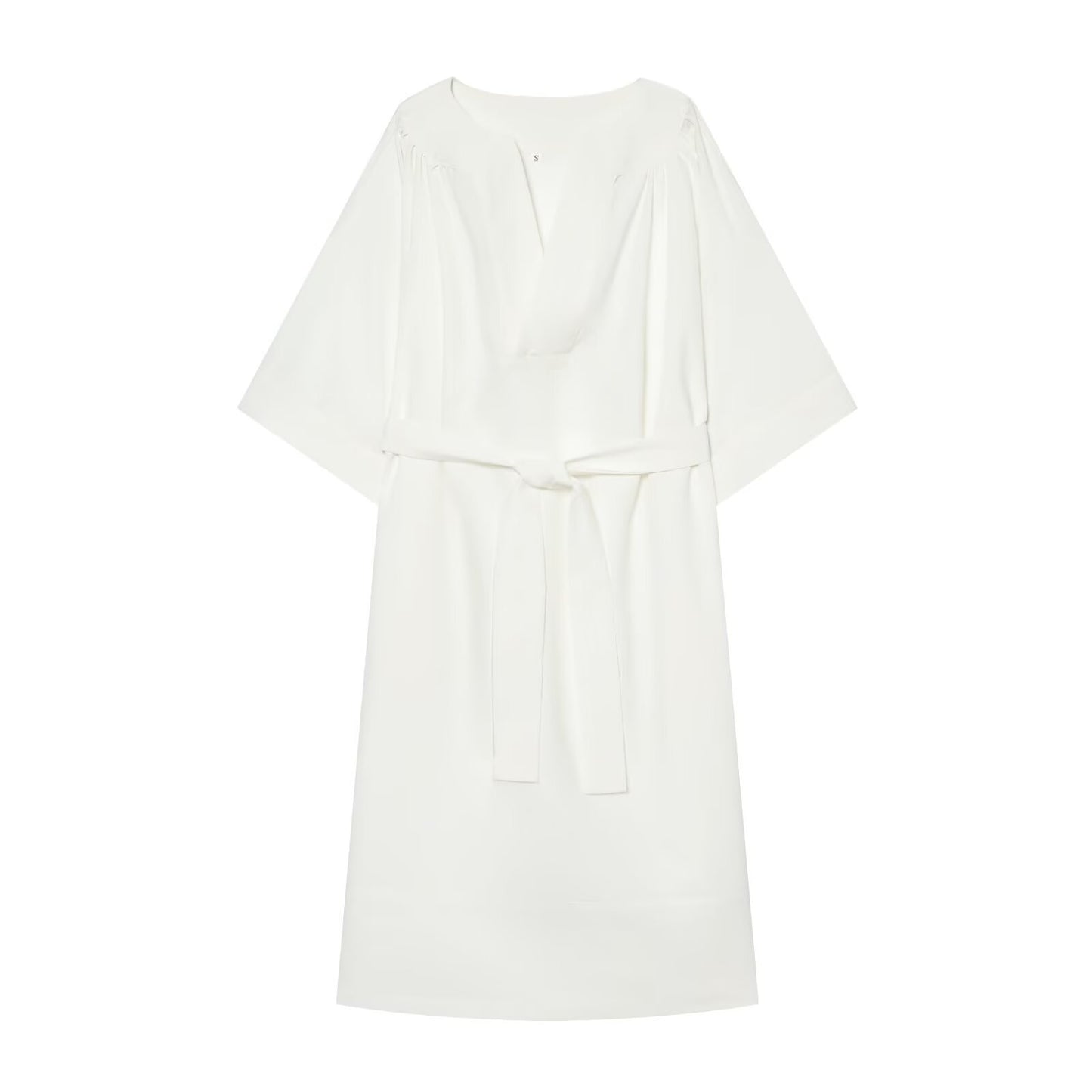 Women's With Belt loose long shirt style dress