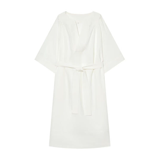 Women's With Belt loose long shirt style dress