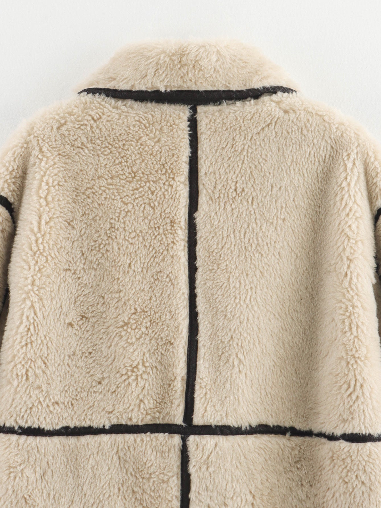 Women's long style faux fur effect lapel Coat