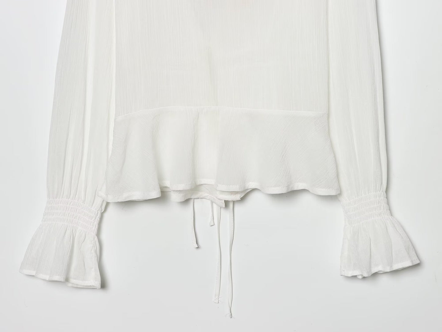 Women's layered decorative embroidered chiffon shirt