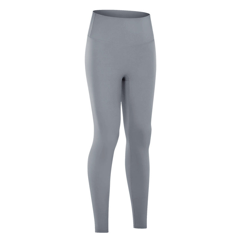 Yoga Women's New High-waist Hip-lifting Yoga Pants with No Embarrassing Lines, Nine-point Nude Yoga Pants for Women's Elastic Fitness Exercise.