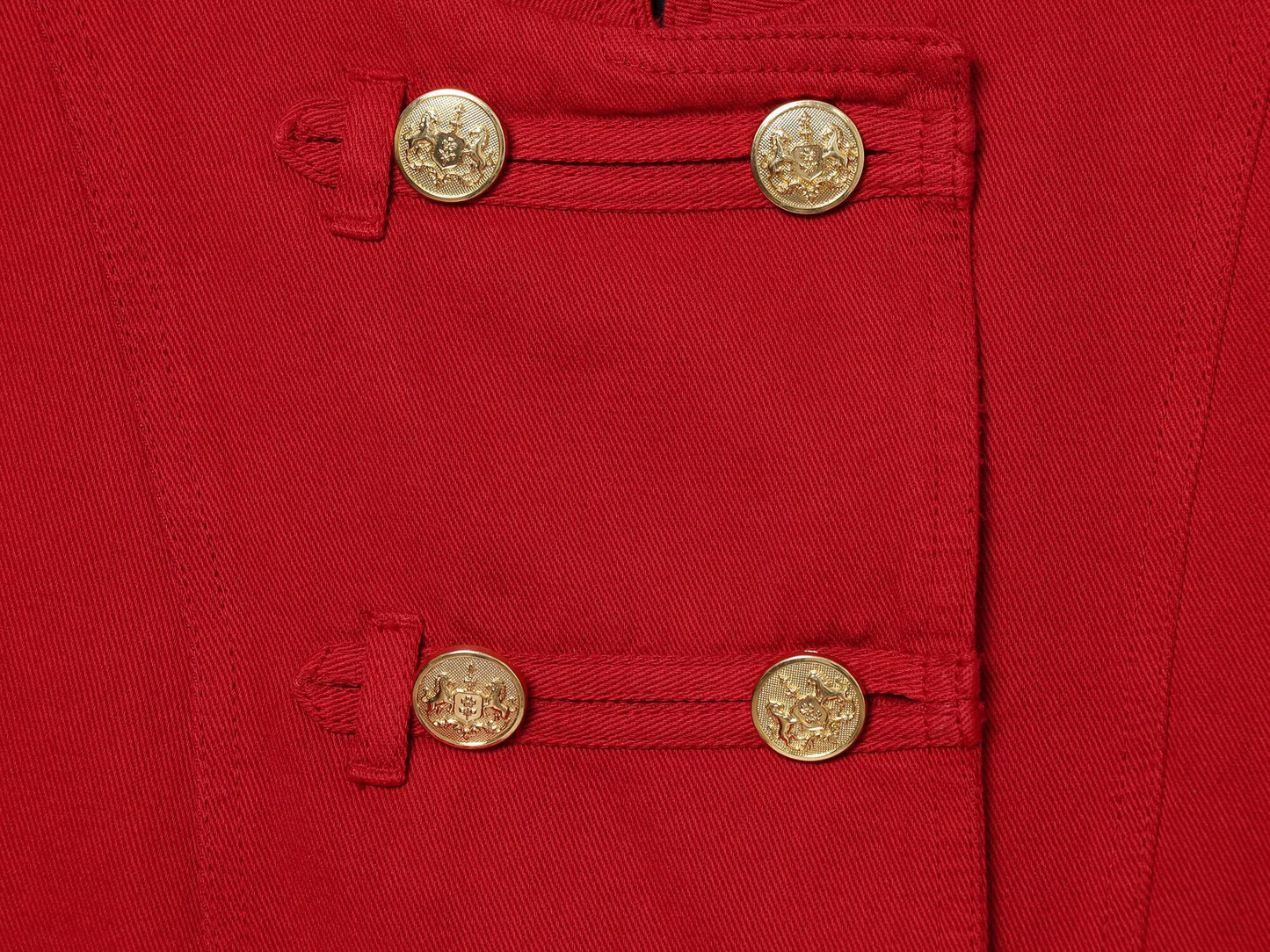 Women's button decoration short slim jacket Coat