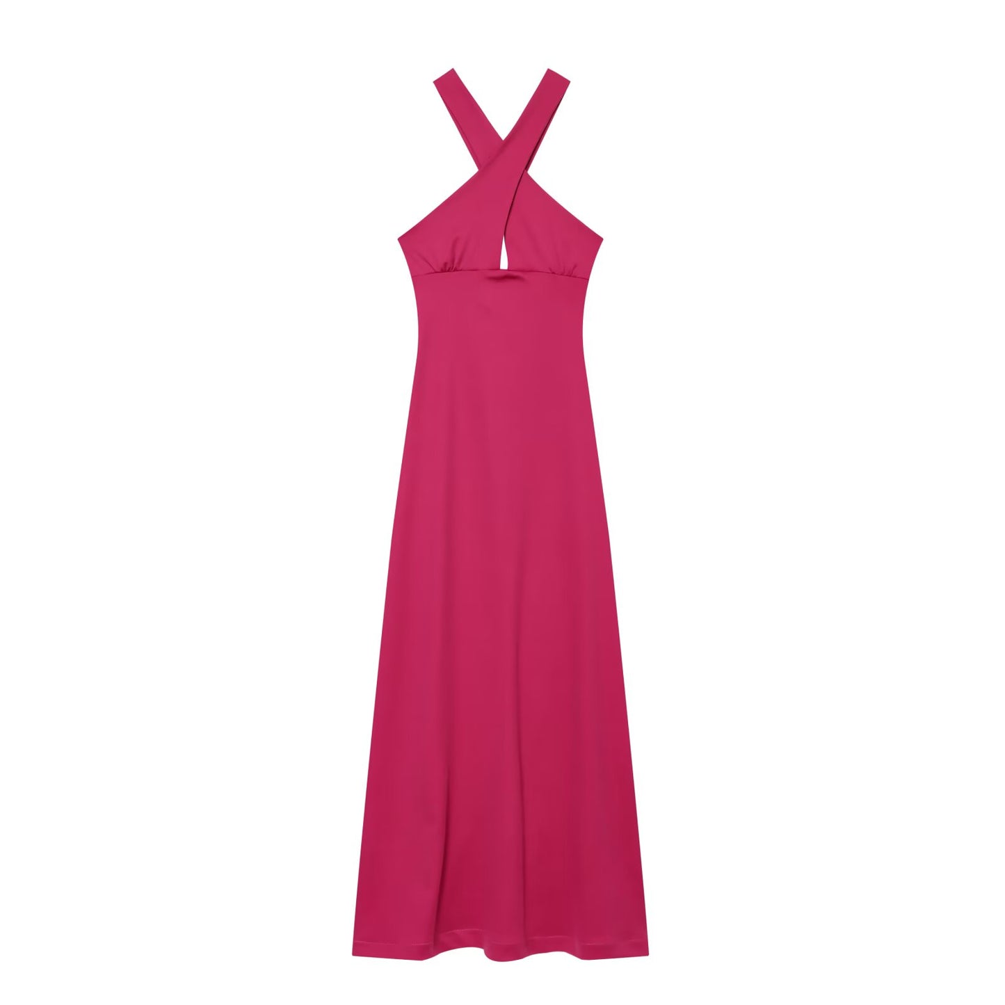 Women's sexy sleeveless draped MIDI dress