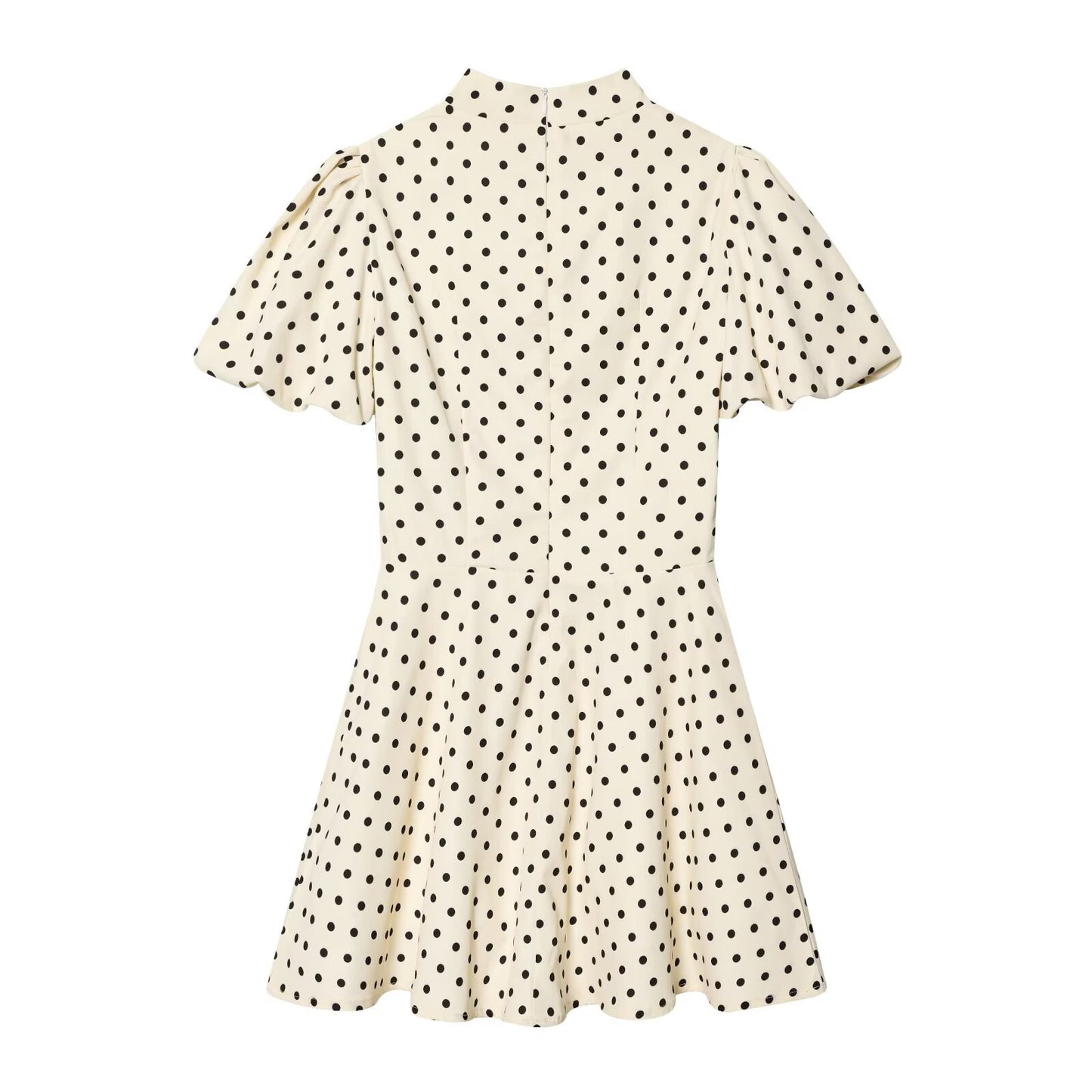 Women's bubble sleeve polka dot dress