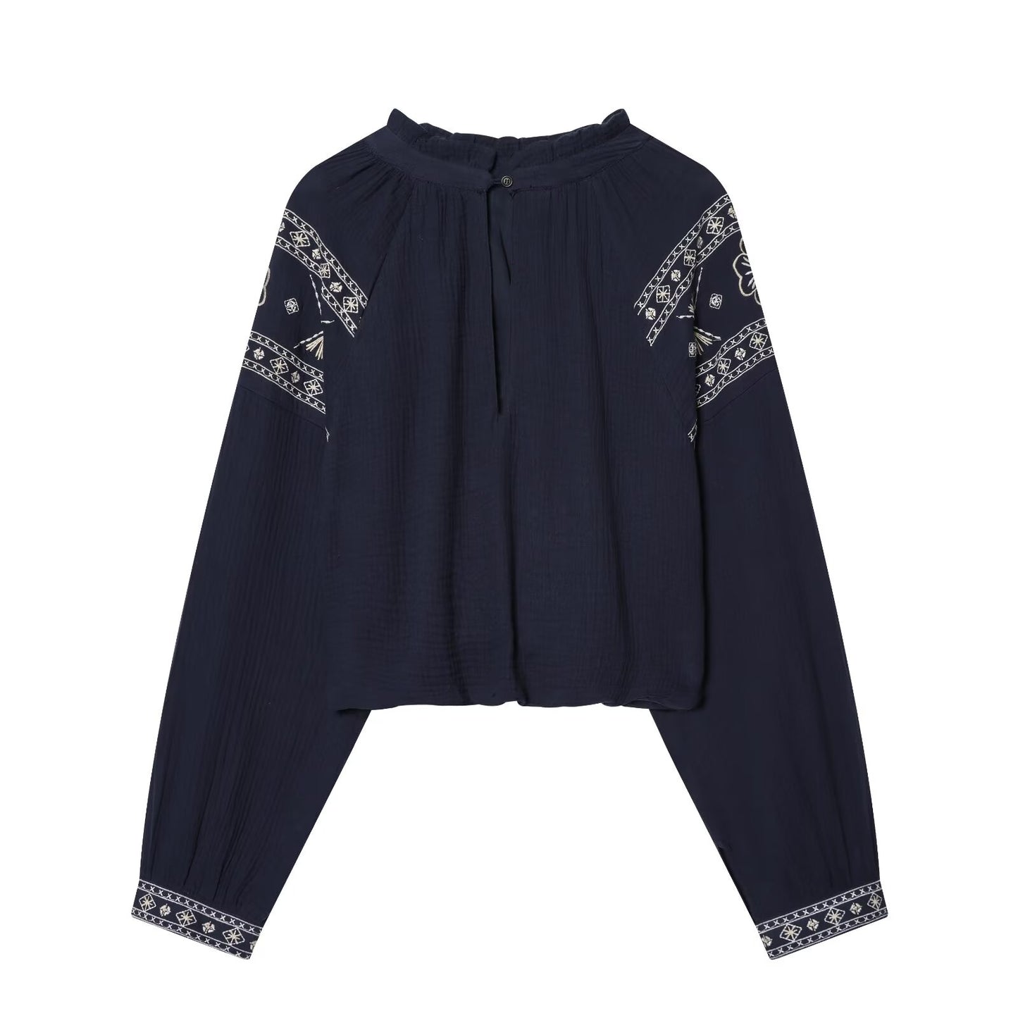 Women's embroidered decorative puffy shirt