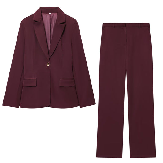 Women's 2025 new with shoulder pads slim suit jacket+Pants suit