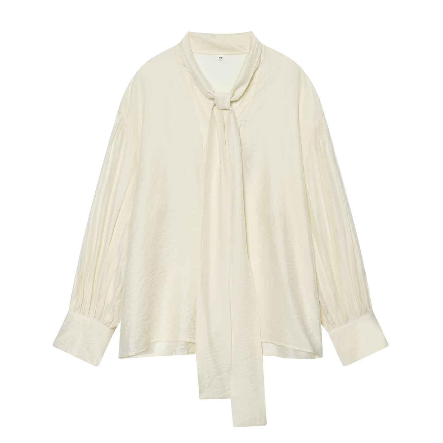 Women's scarf decoration casual satin textured shirt