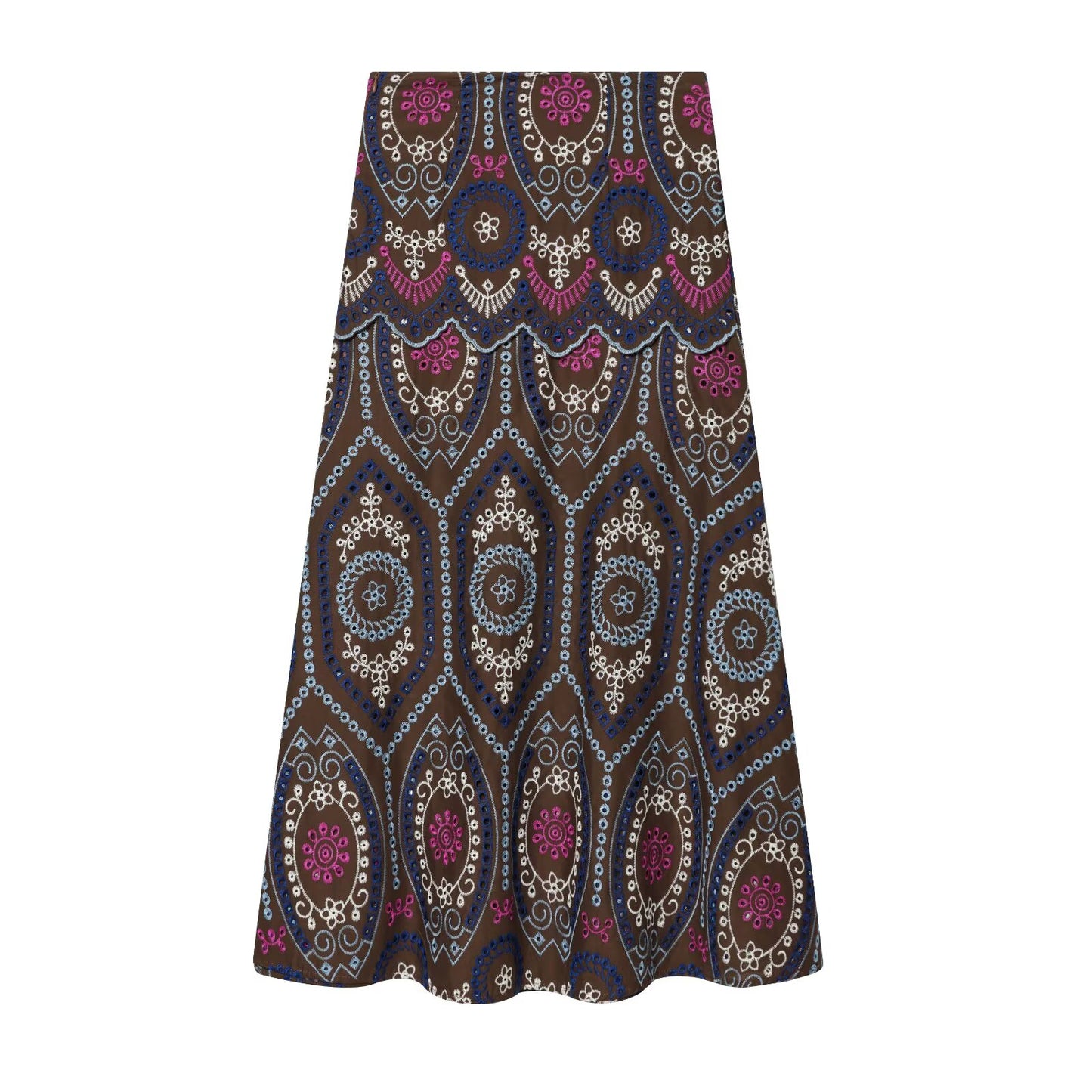 suit Women's 2 pieces hollowed out embroidered top+Skirts