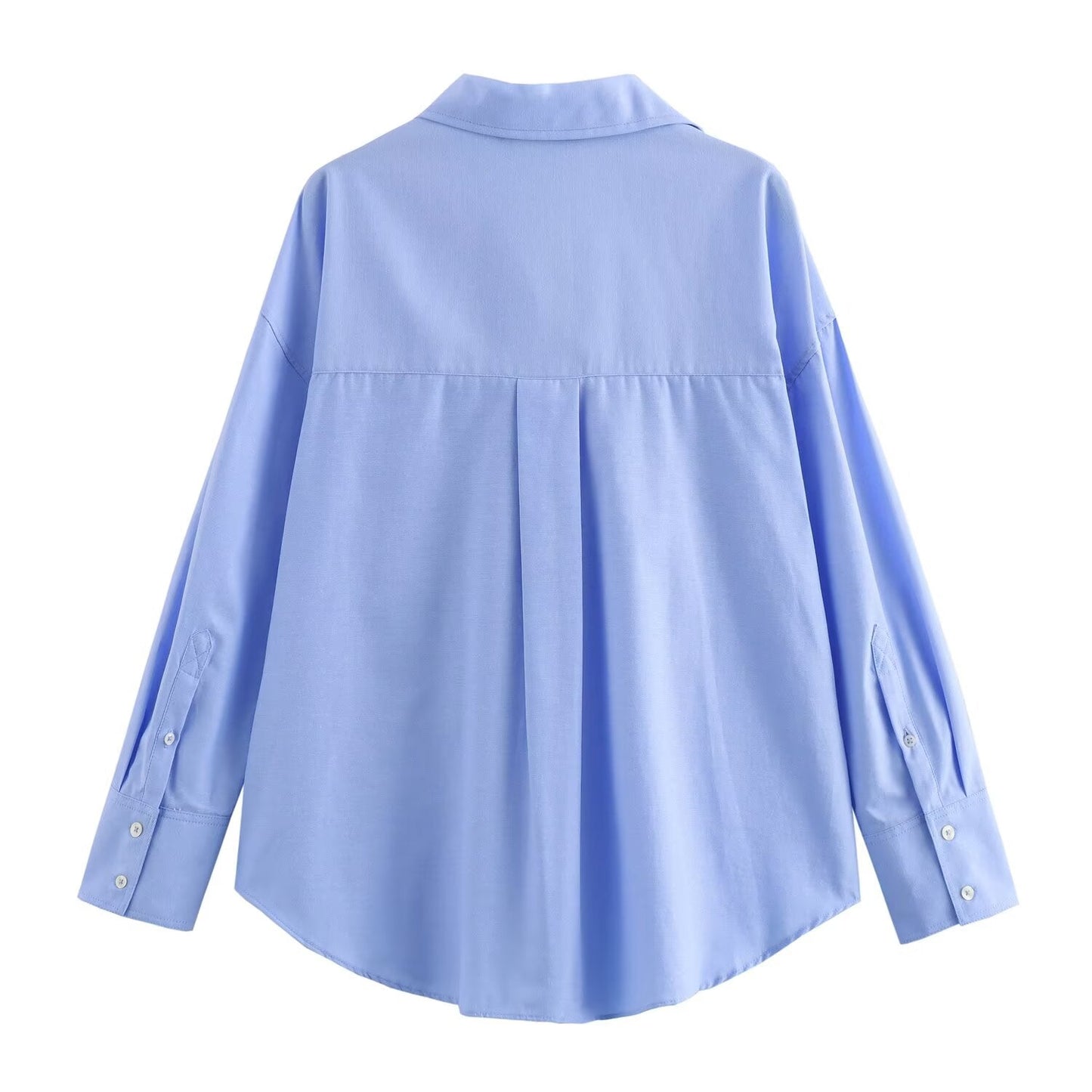 Women's new fashion loose basic style multi-color versatile poplin shirt casual striped shirt retro long sleeved button up women's shirt chic top