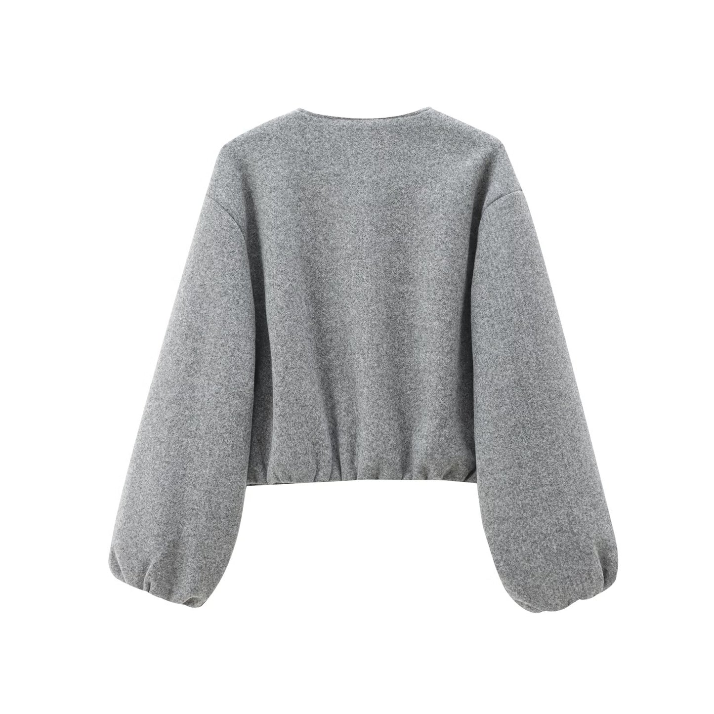 Women's soft textured O Neck pilot jacket Coat