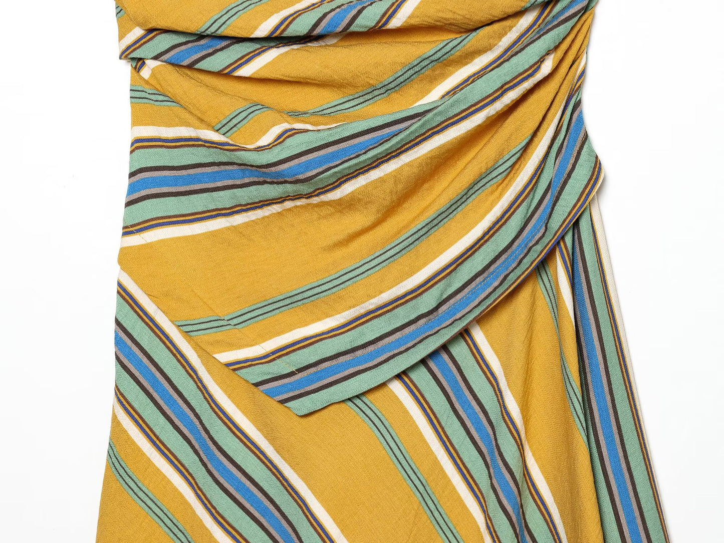 Women's asymmetrical striped MIDI dress