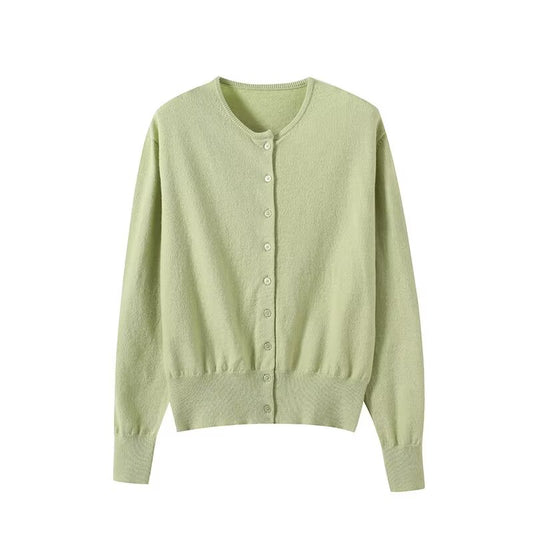 Women's autumn fashion casual long sleeved knitted cardigan
