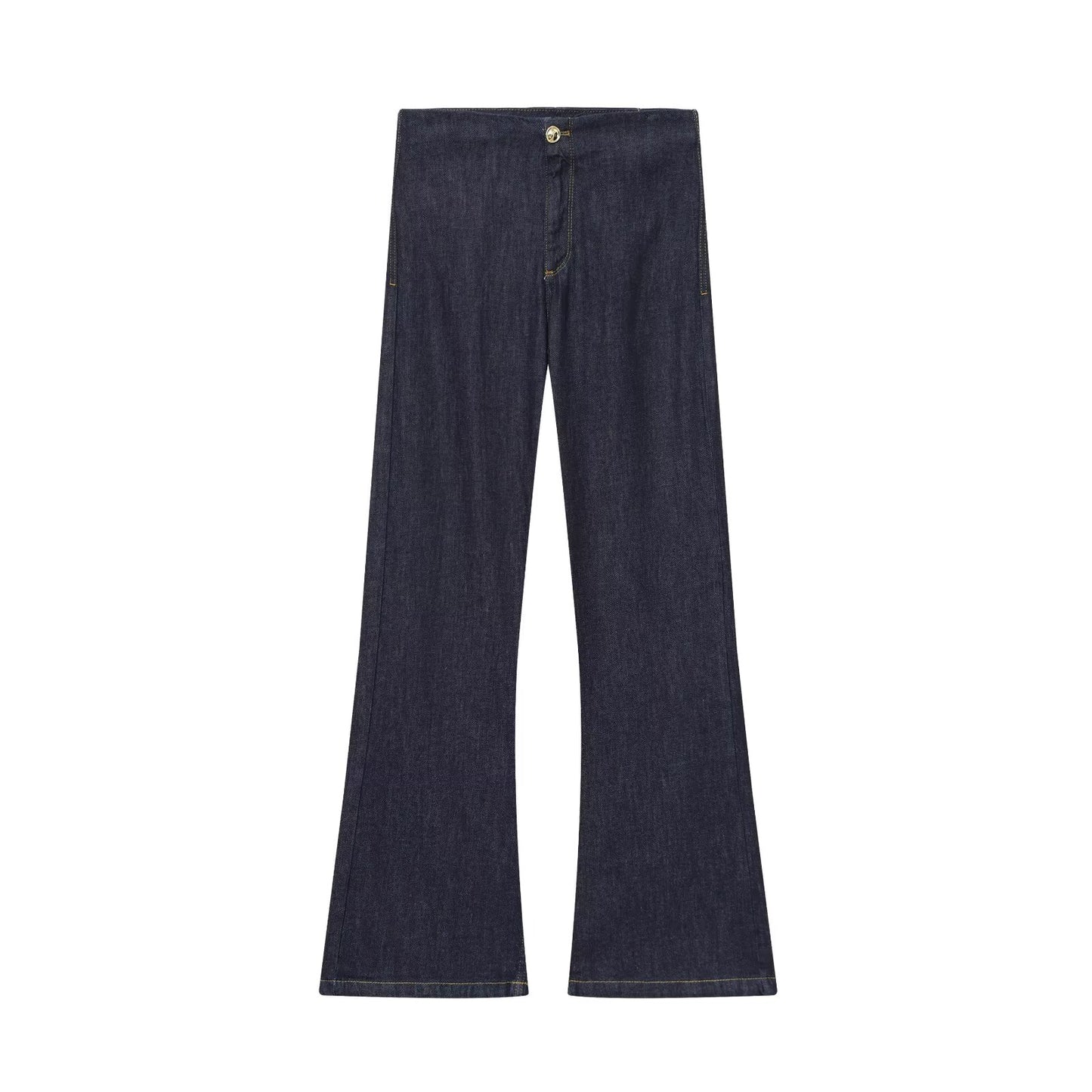 Women's new fashion loose high waisted wide leg jeans+Cowboy top