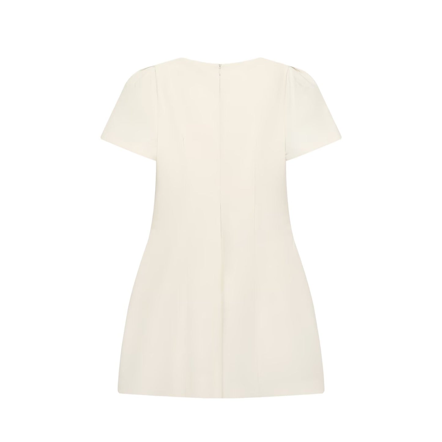 Women's pleated decorative short sleeved mini dress