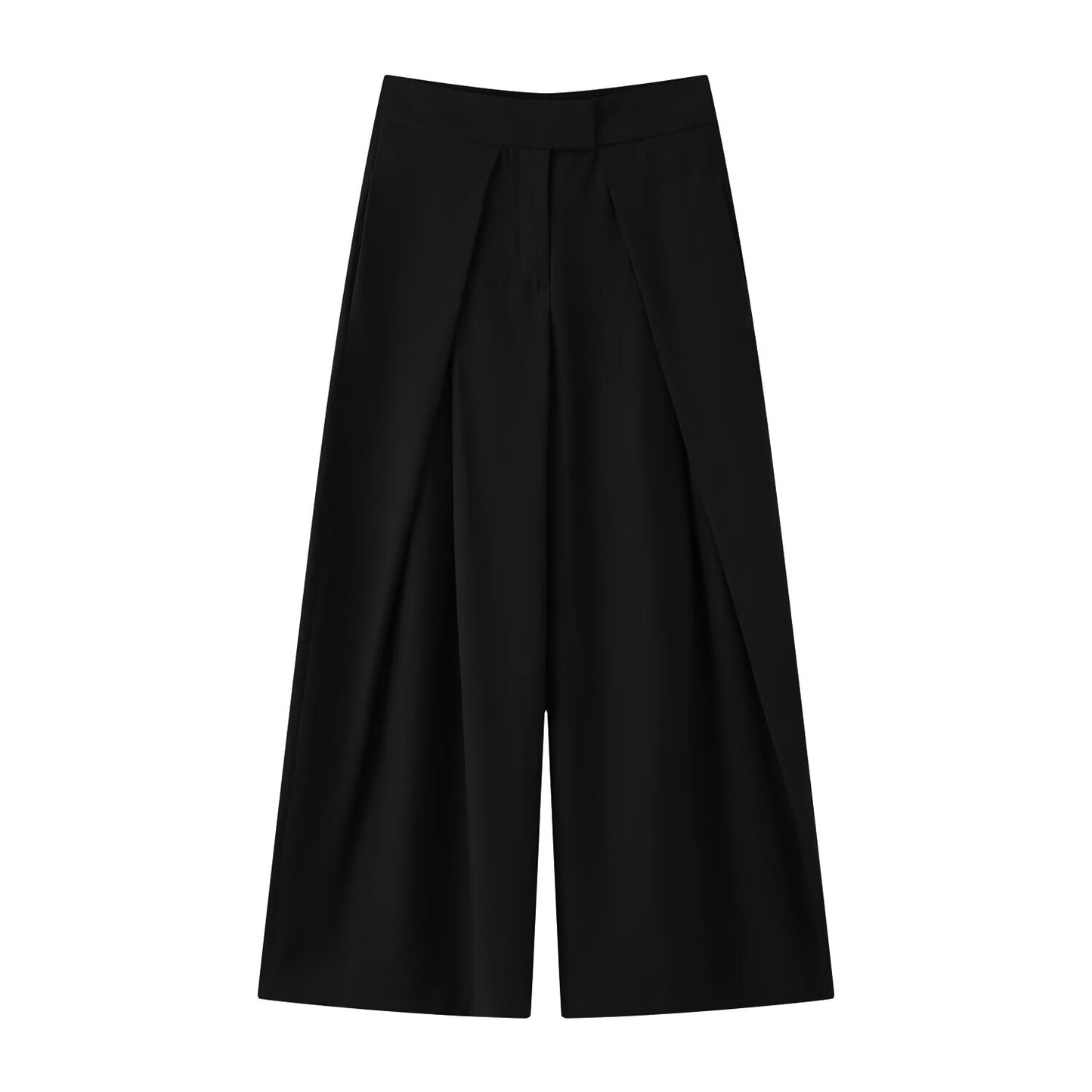 Women's new casual loose zipper pleated trousers