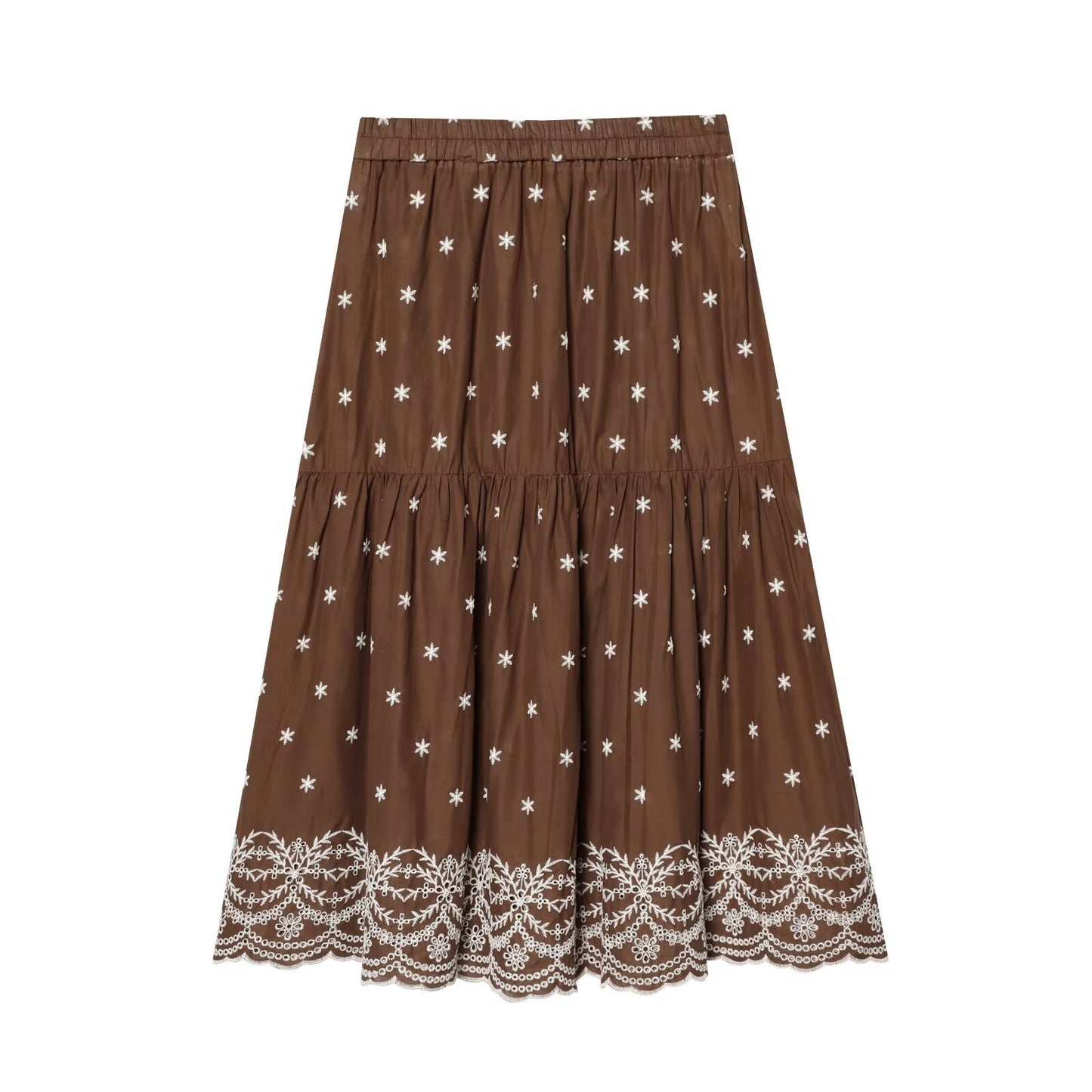 suit Women's 2 pieces hollowed out embroidered top+Skirts
