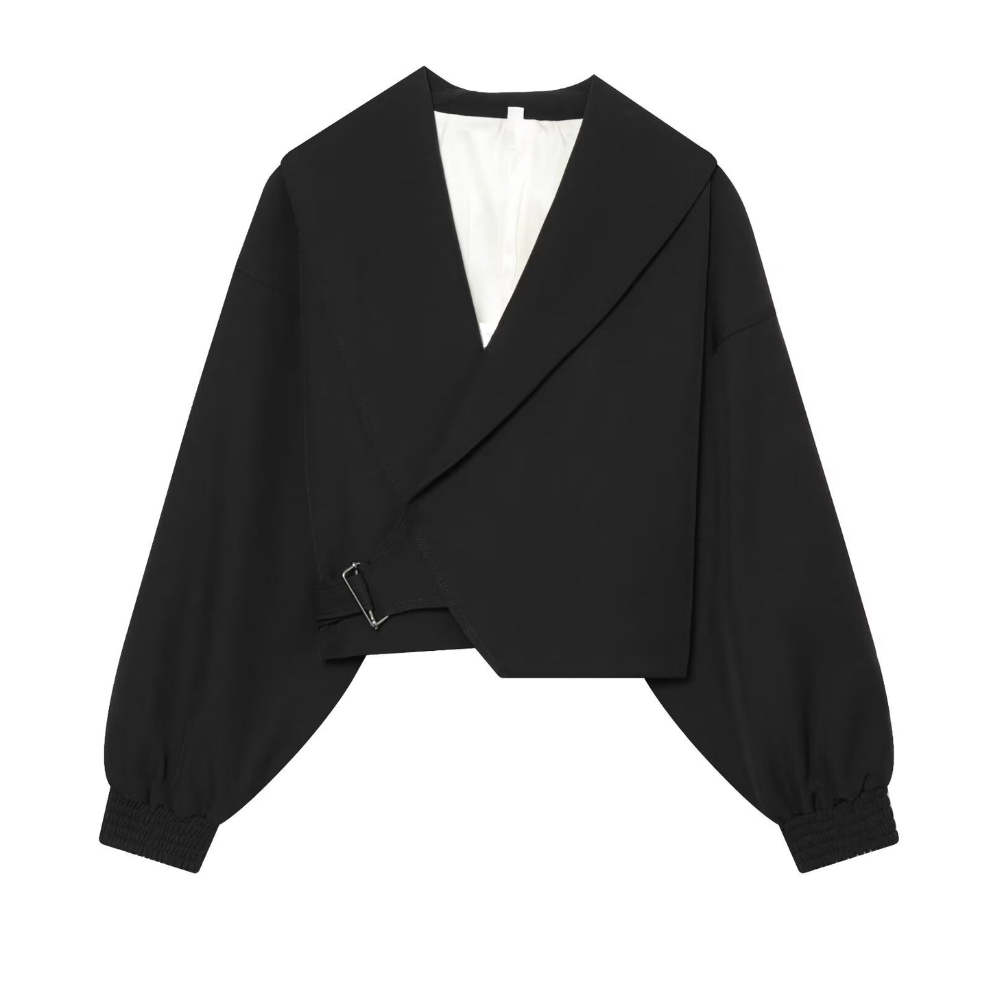 Women's buckle decoration casual short jacket