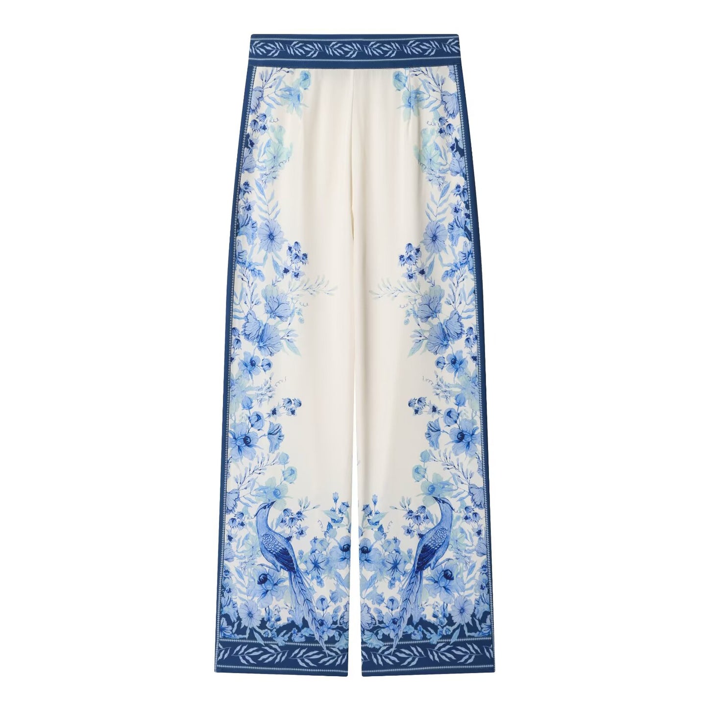 suit Women's 2 pieces loose printed Lapel shirt+Pants