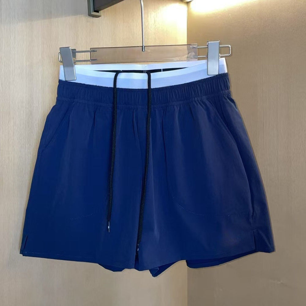Women's leisure sports fake two-piece shorts