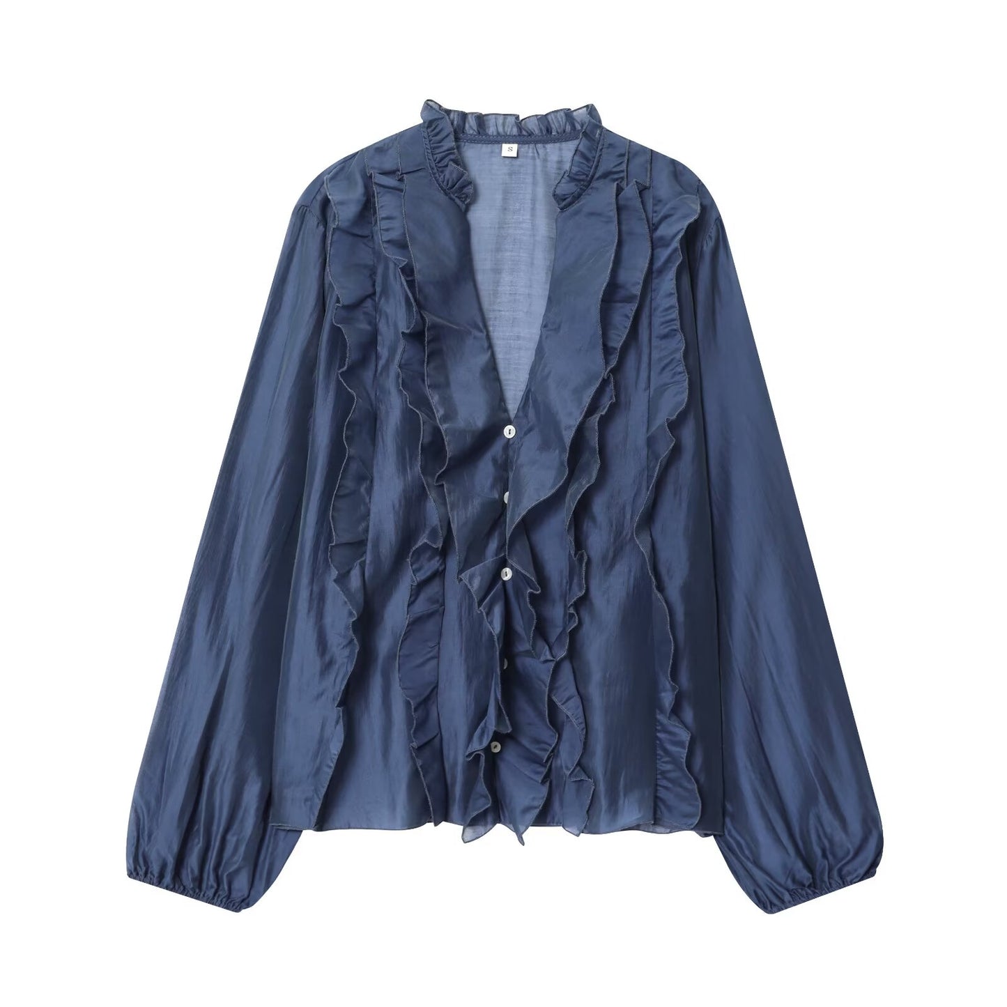 Women's layered decorative V-neck shirt