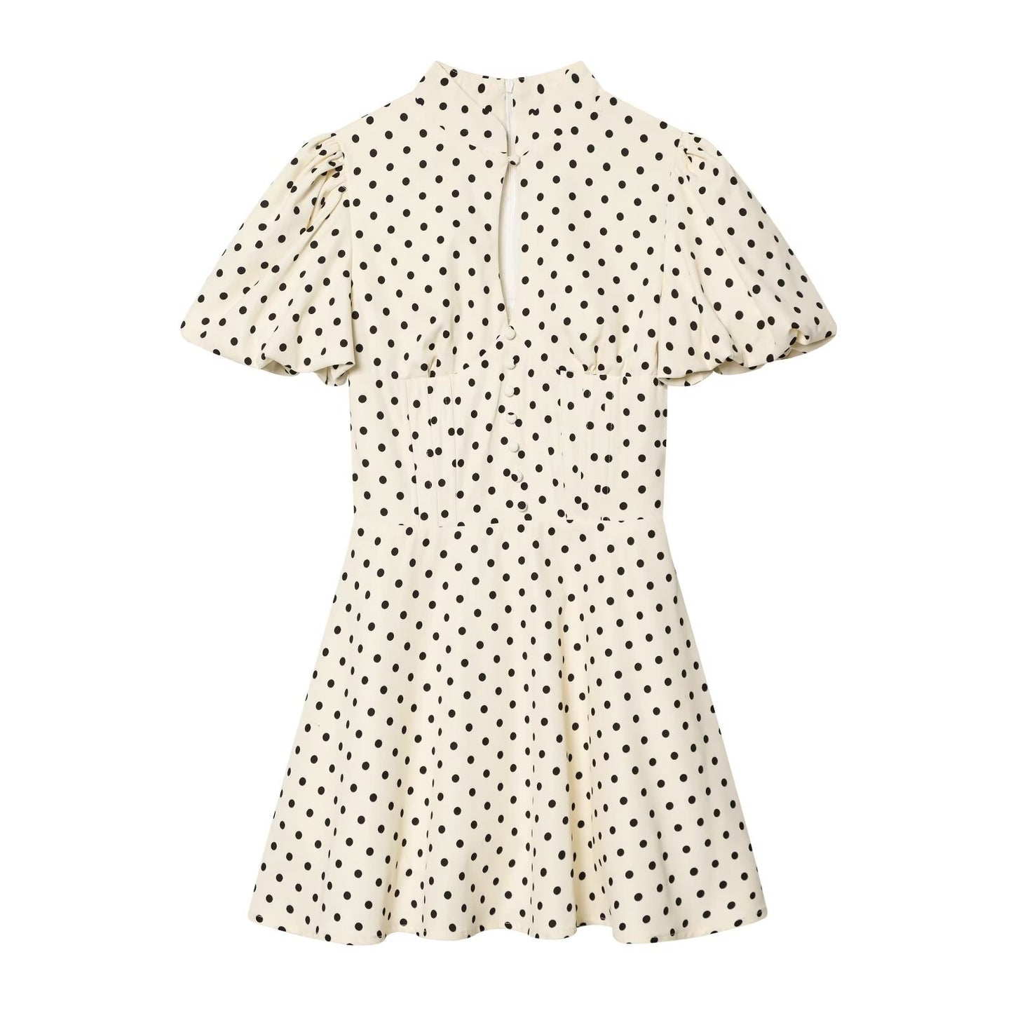Women's bubble sleeve polka dot dress