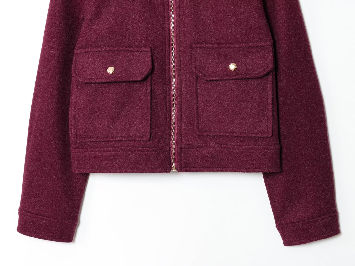 Women's soft textured lapel woolen jacket Coat