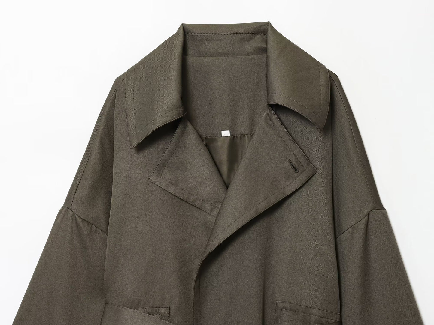 Women's New Fashion With Belt Loose Button-up Lapel Coat+Pants Suit