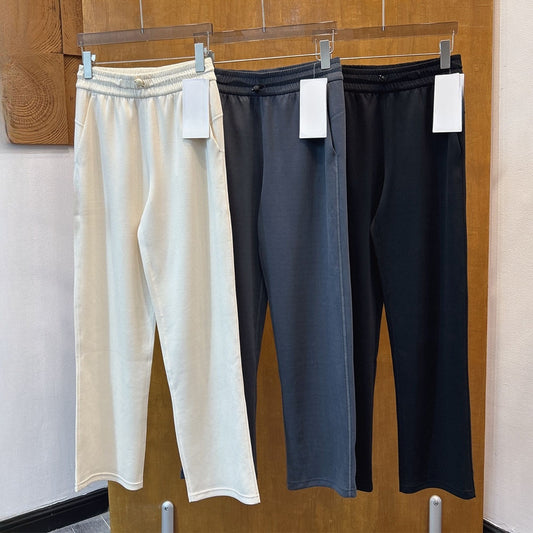 LU 2026 new elastic waist drawstring drape straight pants