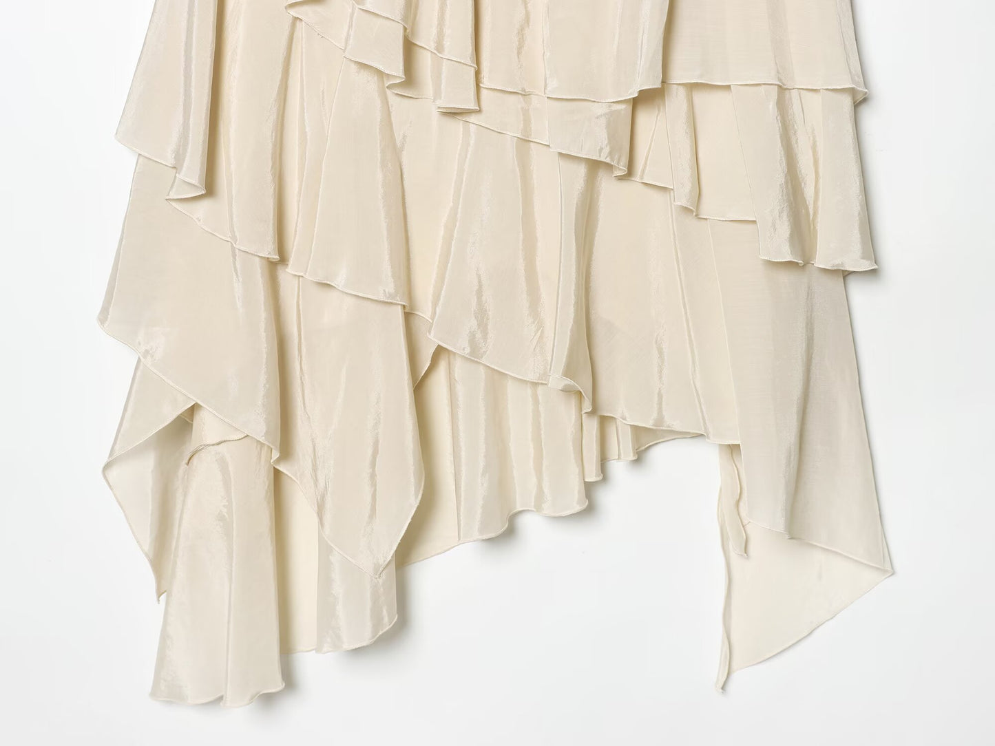 Women's layered decoration asymmetrical MIDI skirt