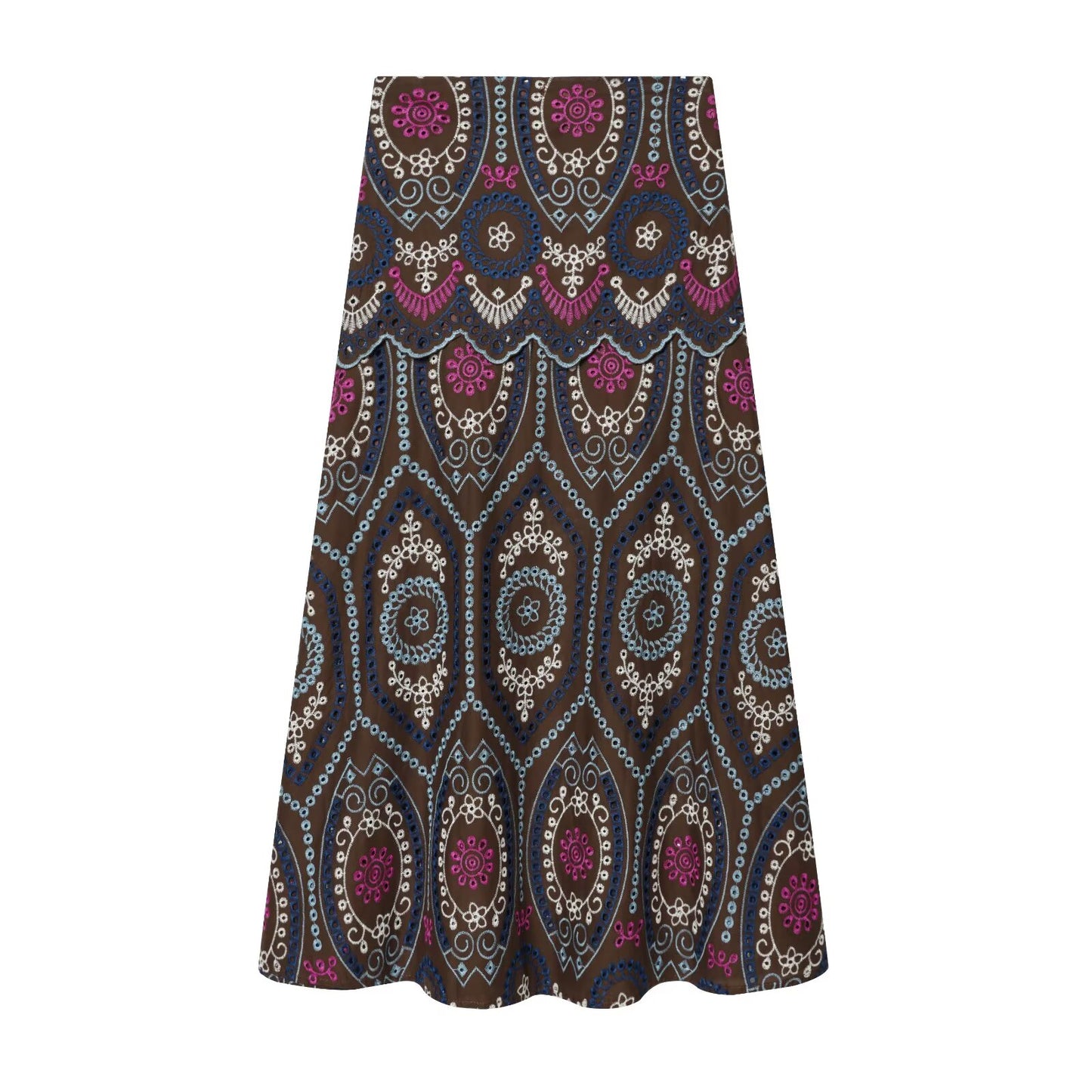 suit Women's 2 pieces hollowed out embroidered top+Skirts